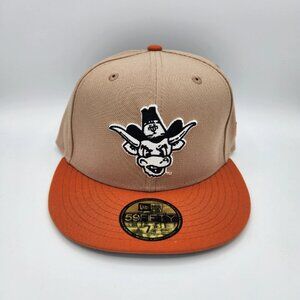 Men's New Era Khaki Texas Longhorns Throwback Two-Tone 59FIFTY Fitted Hat 7 1/4